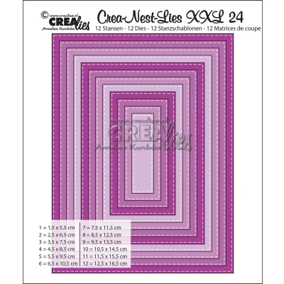 Afbeelding van Crealies Crea nest dies XXL no. 24 stans rechthoek basis CLNestXXL24 / 5,5 cm 16,5