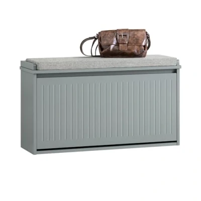 Afbeelding van SoBuy FSR98 L HG Schoenenkast met klep en zitkussen lichtgrijs ca. 80 x 45 26 cm