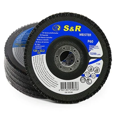 Afbeelding van S&amp;R Lamelschijf met 125 korrel 60, 5 stuks lamellenslijpschijven voor haakse slijper