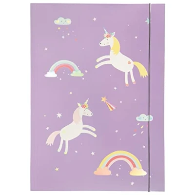 Afbeelding van folia 69013 map A3 Hot Foil Magic Unicorns van stevig karton met elastiek