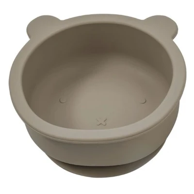 Afbeelding van Dutsi Beertje Serie Siliconen Babykommetje met Beren Ontwerp 350ml Taupe