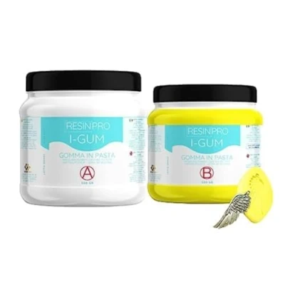 Afbeelding van Resin Pro I GUM 1 kg geel twee componenten niet giftig siliconenrubber (1:1) voor het gieten van objecten en artistieke creaties.