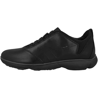 Afbeelding van Geox Nebula Instappers, Heren, Maat: 47, Black Leer en textiel