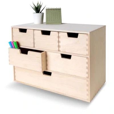 Image de Creative Deco Petite Commode Bois 6 Tiroir 42 x 20 28,5 cm