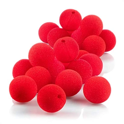 Afbeelding van COM FOUR® 24 x clownneus van schuim, kostuumaccessoires voor carnaval, verkleedpartijen, kinderverjaardagen, promoties, campagnes, dummy neus, gebruik Ø 5 cm (24 stuks)