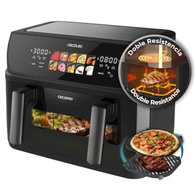 Afbeelding van Cecotec Air Fryer Cecofry&amp;Grill Duoheat 10000 heteluchtfriteuse zonder olie 10 liter grill dubbele weerstand 2800 W mobiele scheider, temperatuurinstelling 40 200 C, menu&#039;s