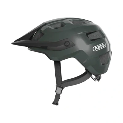 Afbeelding van ABUS MoTrip MTB helm, robuuste fietshelm met in hoogte verstelbaar vizier voor mountainbike, individuele pasvorm, uniseks, briljant groen, S