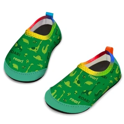 Afbeelding van Yorgou Waterschoenen voor kinderen, antislip, duikschoenen, sneldrogend, strand, meisjes, jongens, Groene dinosaurus 3