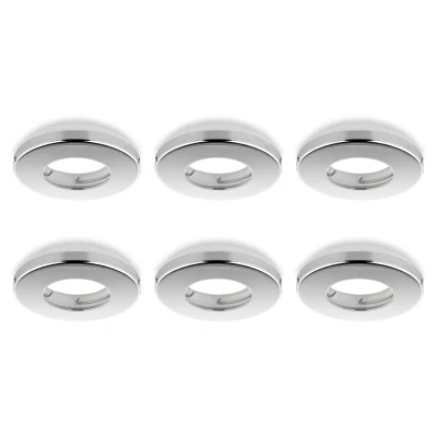 Afbeelding van Inbouwspot, Rond, Waterdicht IP54, Ø85 mm, Chroom, 6 Pack GU5.3 / MR16 Fitting (12V) Standaard