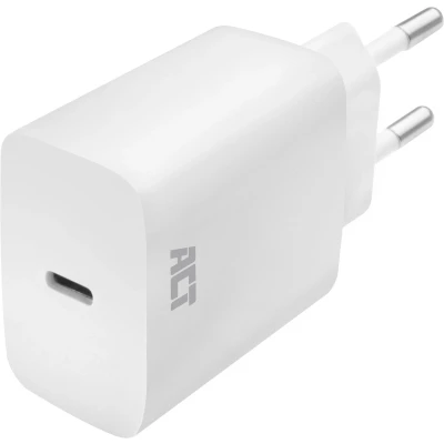 Afbeelding van ACT AC2100 USB C Telefoon/Tablet Lader 1 poort 20W Power Delivery Snellader Android/IOS Wit