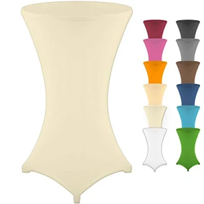 Afbeelding van Gräfenstayn® Statafelhoes Diana met Öko Tex label, stretch, versterking bij de tafelvoet, wasbaar op 40C, in vele kleuren en maten Ø 60 65 cm, 70 75 80 85 cm (crème, cm).