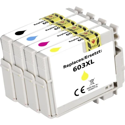 Afbeelding van Renkforce Inktcartridge vervangt Epson 603, T03U5, T03U1, T03U2, T03U3, T03U4 Compatibel Combipack Zwart, Cyaan, Magenta, Geel RF 5655902