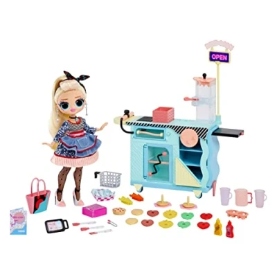 Afbeelding van LOL Surprise OMG To Go Diner speelset met 45+ verrassingen Inclusief kleurveranderingsfuncties en exclusieve modepop, Miss Sundae Voor verzamelaars kinderen vanaf 4 jaar.
