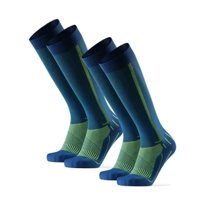 Afbeelding van DANISH ENDURANCE Gegradueerde compressiesokken, 21 26 mmHg, vliegtuigsokken, hardlopen, voor dames en heren, Veelkleurig (1 x Wit 1 Zwart)