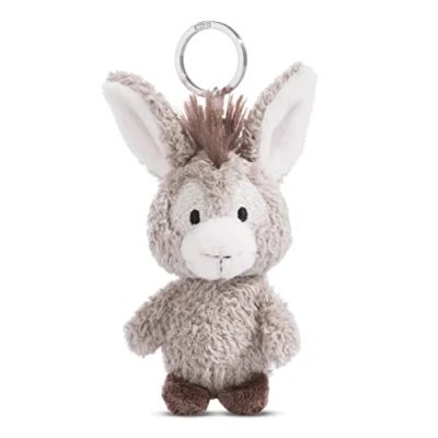Afbeelding van Nici 49030 Donkey Donkeylee 10 cm Grey Sustainable Companion Cuddly Animal Hanger Ring voor Lanyard, Sleutelring &amp; Sleutelhouder