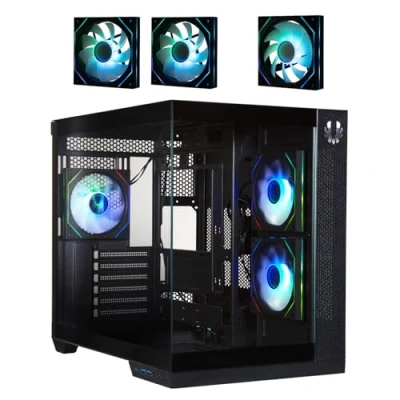 Afbeelding van PC behuizing BITFENIX Triton Cube ATX Zwart Gehard glas USB C en A RGB