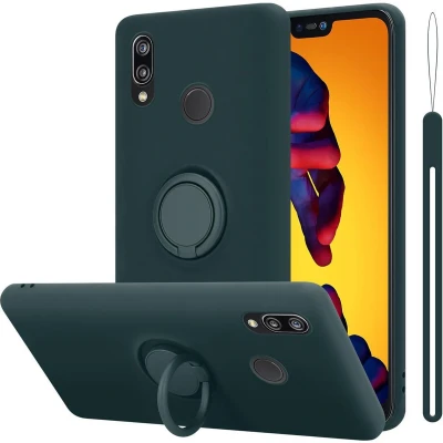 Afbeelding van Cadorabo Hoesje geschikt voor Huawei P20 LITE 2018 / NOVA 3E in LIQUID GROEN Beschermhoes van flexibel TPU silicone Case Cover met ring