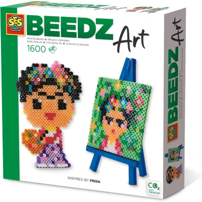 Afbeelding van SES Beedz Art mini kunstenaar Frida met schildersezel 1600 strijkkralen legbord