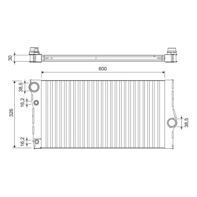 Afbeelding van VALEO 701193 Radiateur Aluminium 600mm 326mm 30mm zonder thermostaat BMW: 5 Saloon, 7