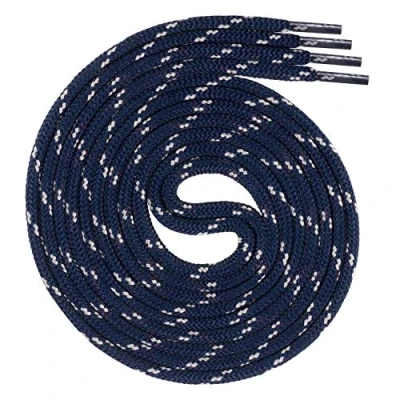 Afbeelding van Swissly Ronde veters ca. 4,5 mm diameter voor werkschoenen, trekkingschoenen, wandelschoenen, laarzen, polyester veters, lengte 70 220 cm, Donkerblauw/grijs
