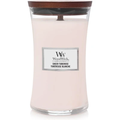 Afbeelding van WoodWick Geurkaars Large Sheer Tuberose 18 cm / ø 10