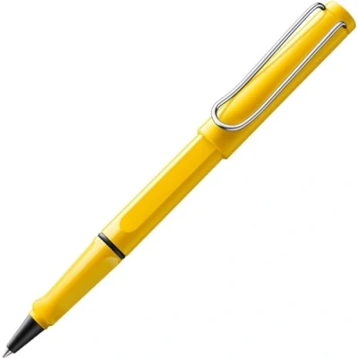 Image de LAMY safari yellow Stylo roller avec grip ergonomique et largeur de trait M pour une écriture longue agréable en plastique robuste ASA recharge 63 bleu