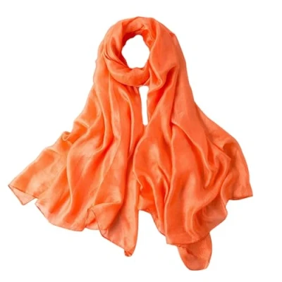 Afbeelding van Lina &amp; Lily Lange sjaal voor dames, licht en glanzend, oranje, één maat, Oranje
