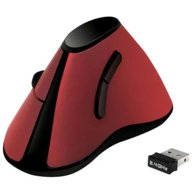 Afbeelding van LogiLink ID0159 Ergonomische muis Radiografisch Optisch Zwart, Rood 5 Toetsen 1200 dpi Ergonomisch