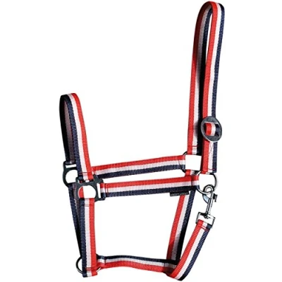Afbeelding van Harry&#039;s Horse Halster Economy Rood/Wit/Blauw XFull