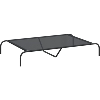 Afbeelding van vidaXL Hondenmand verhoogd 130x80x20 cm textiel en staal zwart