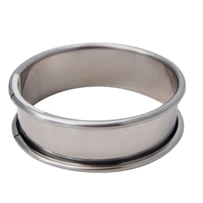 Afbeelding van De Buyer Roestvrij stalen cirkelvormige kartelframe met gerolde rand, zilver