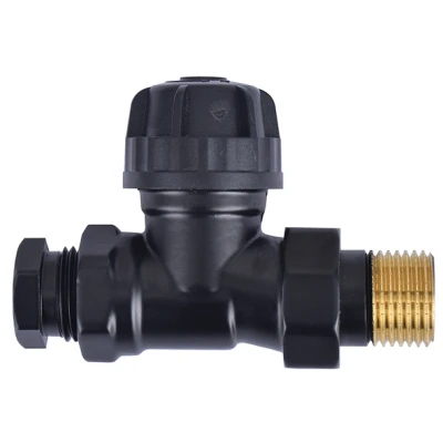 Afbeelding van Riko thermostatisch ventiel zonder knop 1/2 recht+adaptor mat zwart