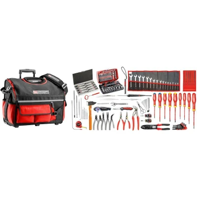 Image de FACOM BSR20.EM41A set d&#039;outils pour l&#039;électromécanique dans une valise en tissu sur roulettes 120 pièces