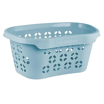 Afbeelding van keeeper Wasmand met heuphouder, opengewerkt design, 30,5 l, Anton, Nordic Blue