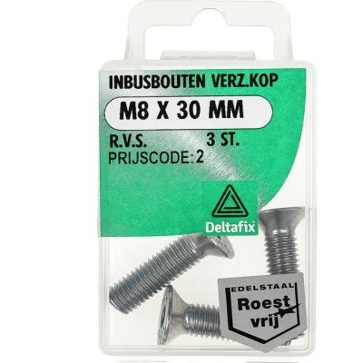 Afbeelding van Inb.bout verz.kop m8x30mm rvs 3st Deltafix