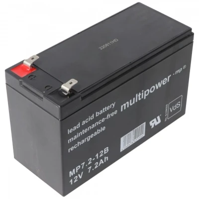 Afbeelding van Multipower MP7.2 12B loodaccu PB met Faston contacten 6,3 mm