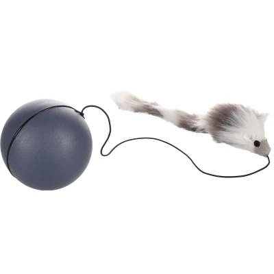 Afbeelding van Flamingo Boula Elektronisch Speelgoed Katten Ps Bewegende Bal Met Muis Grijs Diameter 8cm 1st 136365