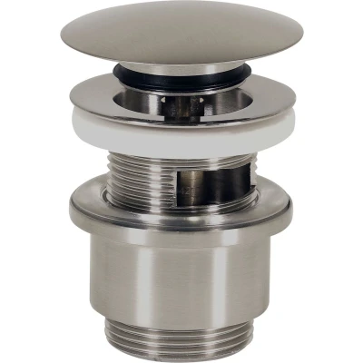 Afbeelding van Plieger design afvoerplug pop up met overloop (inox) 5/4&quot; rond
