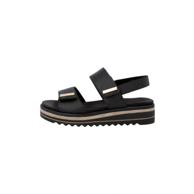 Afbeelding van Remonte Sandalen met plateauzool, Dames, Maat: 38, Black Leer