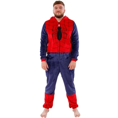 Afbeelding van Marvel onesie voor heren, Spiderman rompertje pak volwassenen, officiële merchandise, Meerkleurig
