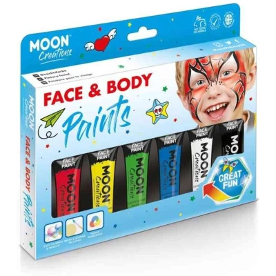 Afbeelding van Haza Witbaard Face &amp; Body Paint Schminkset Primaire Kleuren