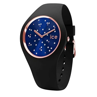 Afbeelding van ICE Watch cosmos Star Deep Blue Zwart dameshorloge met siliconen band 016294, zwart., Medium (40 mm)