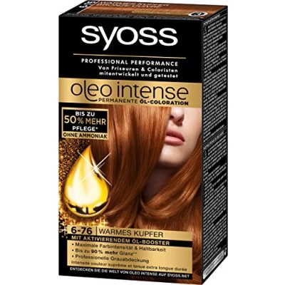 Afbeelding van Syoss Oleo Intense Haarverf, 6 76, warm koper, 115 ml, 3 stuks