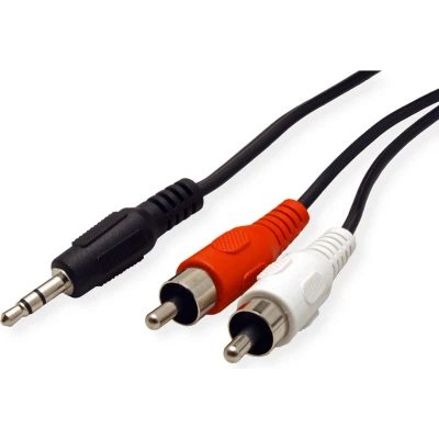Afbeelding van ROLINE 3,5mm (M) naar Tulp (2x M) Kabel, 5m