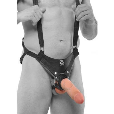 Afbeelding van King Cock Strap On Harnas Met Holle XXL Voorbind Dildo Lengte: 25 cm Siliconen