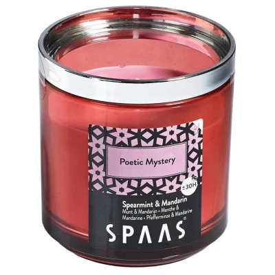 Afbeelding van Spaas geurkaars met zilver ring Poetic Mystery Spearmint &amp; Mandarin