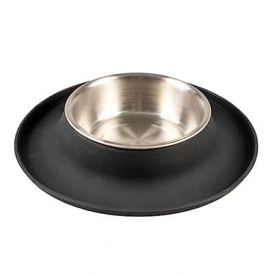 Afbeelding van Duvoplus Drinkbak Hond Eetkom Anti mors Silicone 420ml Ø14,3cm Zwart 1st
