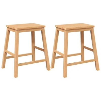Afbeelding van vidaXL Barstoelen 2 st massief hout rubber