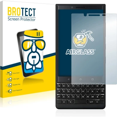 Afbeelding van BROTECT AirGlass kogelwerende glasfolie (1 Stuk, Blackberry KEY2), Smartphone beschermfolie, Transparant