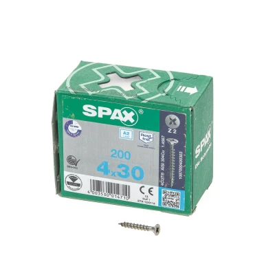 Afbeelding van Spax spaanplaatschroeven lenskop RVS T Star T20 4.0x30mm (per 200 stuks)